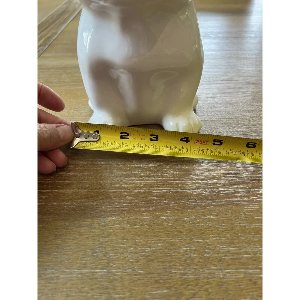 French Bulldog Ceramic Piggy Bank White Display Statue